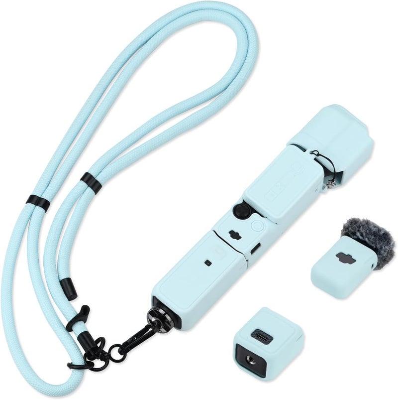 Flymile Pocket 3 Silicone Cover & Lanyard, Protective Case Crossbody Strap for DJI OSMO Pocket 3 Accessories - Image 1